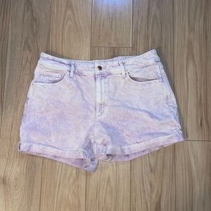 Lilac Acid Wash Jean Shorts